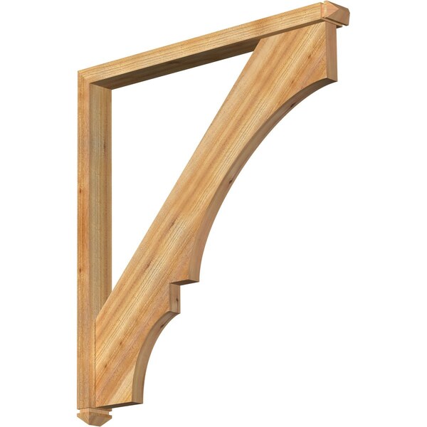 Ekena Millwork Balboa Arts and Crafts Rough Sawn Bracket w/ Offset Brace, Western Red Cedar, 4"W x 40"D x 44"H BKT0402X40X44BOA03RWR - main
